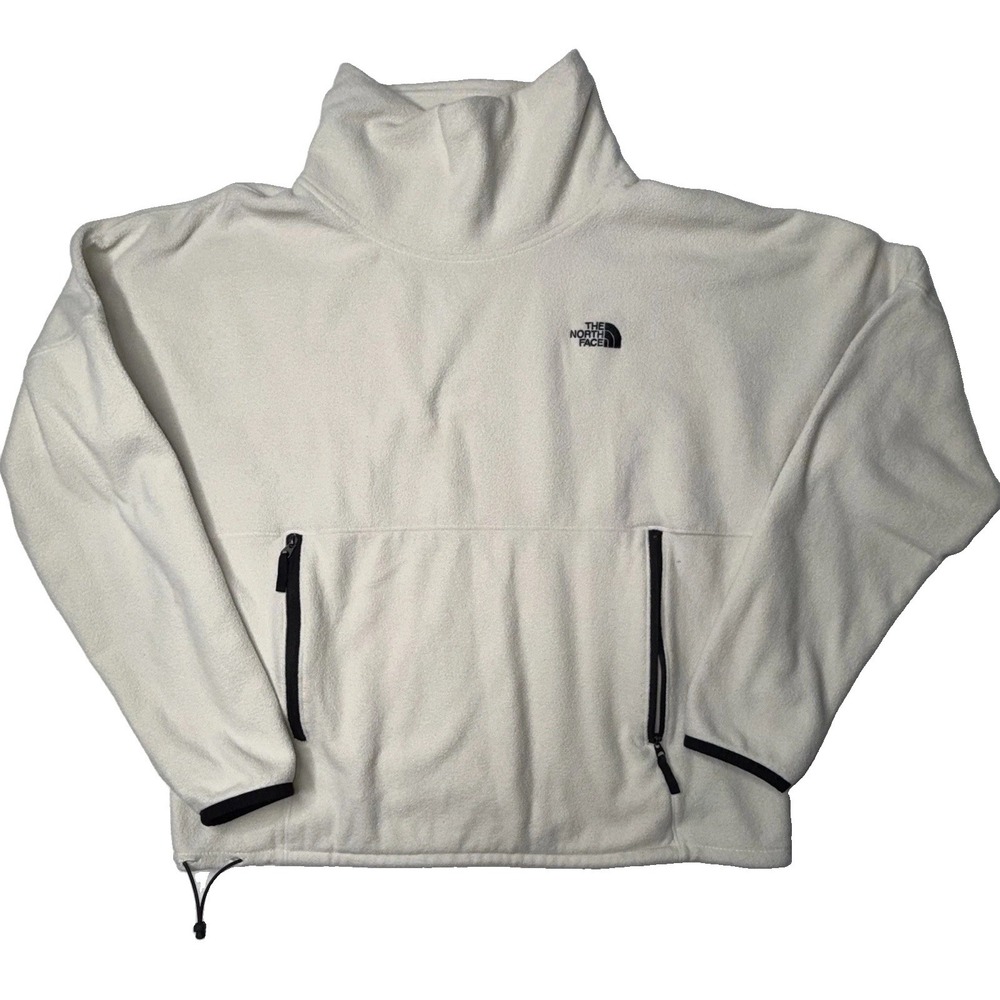 The North Face Fleece Sweater Women Med Mock Neck Pullover Cream Cabin Gorpcore